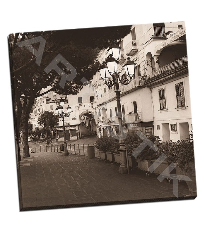 Tirage Albuminé Vintage Italie 1885 - Vietri, Route D'Amalfi Et Village Raito - Format 20x25 Cm